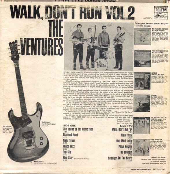The Ventures : Walk, Don't Run Vol. 2 (LP, Album, Mono, Ind)