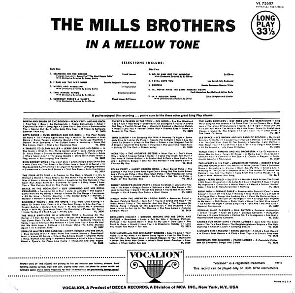 The Mills Brothers : In A Mellow Tone (LP, Album)