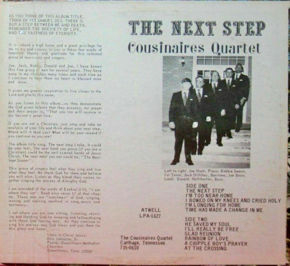 Cousinaires Quartet : The Next Step (LP, Album)