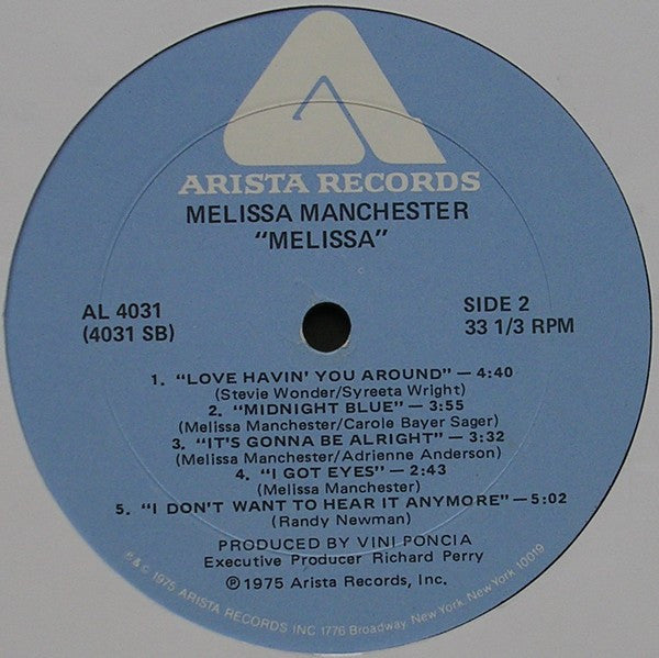 Melissa Manchester : Melissa (LP, Album)
