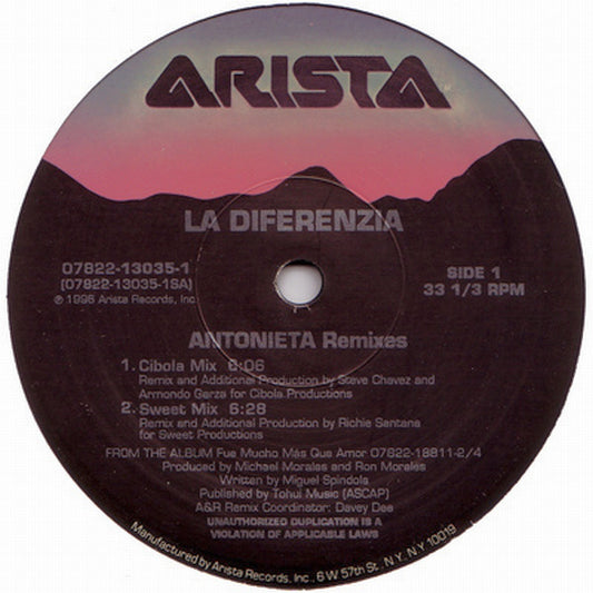 La Diferenzia : Antonieta (Remixes) (12")