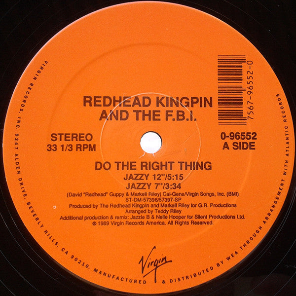 Redhead Kingpin And The FBI : Do The Right Thing (12")