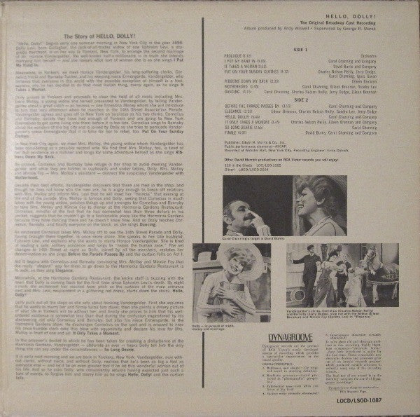 David Merrick (2) Presents Carol Channing : Hello, Dolly! (The Original Broadway Cast Recording) (LP, Album, Mono, RE, Roc)