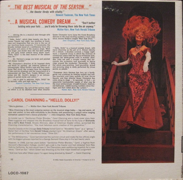 David Merrick (2) Presents Carol Channing : Hello, Dolly! (The Original Broadway Cast Recording) (LP, Album, Mono, RE, Roc)