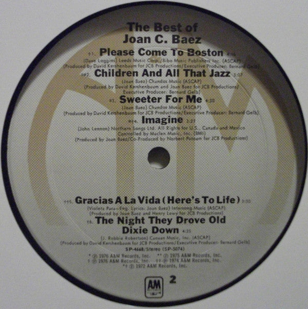 Joan Baez : The Best Of Joan C. Baez (LP, Comp)