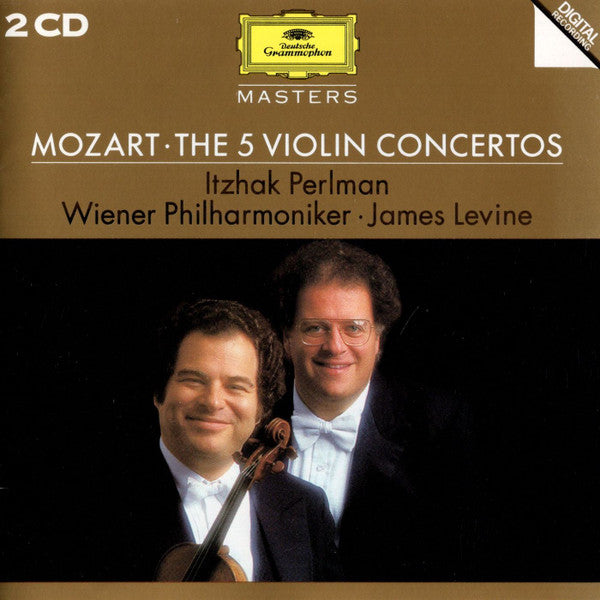 Wolfgang Amadeus Mozart, Itzhak Perlman, James Levine (2), Wiener Philharmoniker : Mozart - The 5 Violin Concertos (2xCD, Comp, Club, RE)