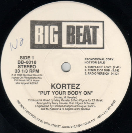 Kortez : Put Your Body On (12", Promo)