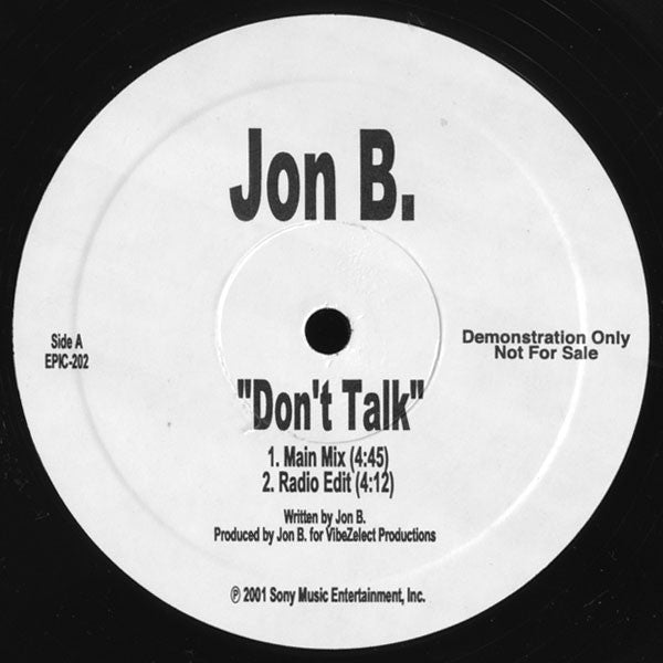 Jon B : Don't Talk (12", Promo)