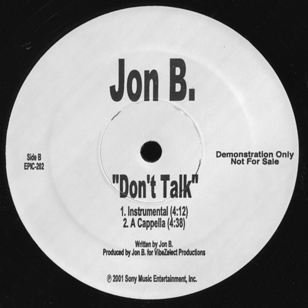 Jon B : Don't Talk (12", Promo)