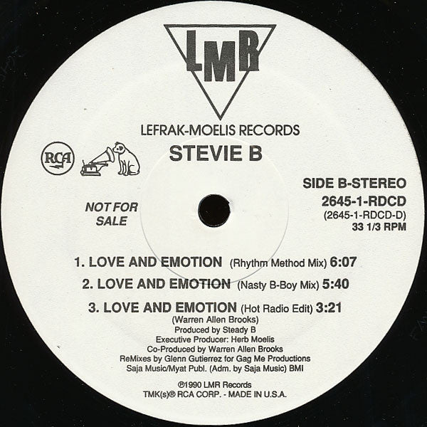 Stevie B : Love And Emotion (12", Promo)