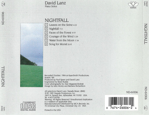 David Lanz : Nightfall (CD, Album)