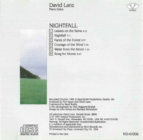 David Lanz : Nightfall (CD, Album)