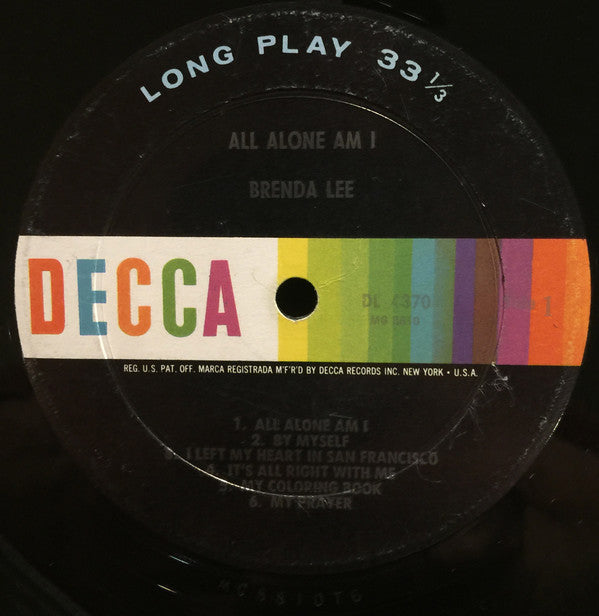 Brenda Lee : All Alone Am I (LP, Album, Mono)