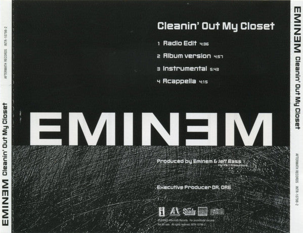 Eminem : Cleanin' Out My Closet (CD, Maxi, Promo)