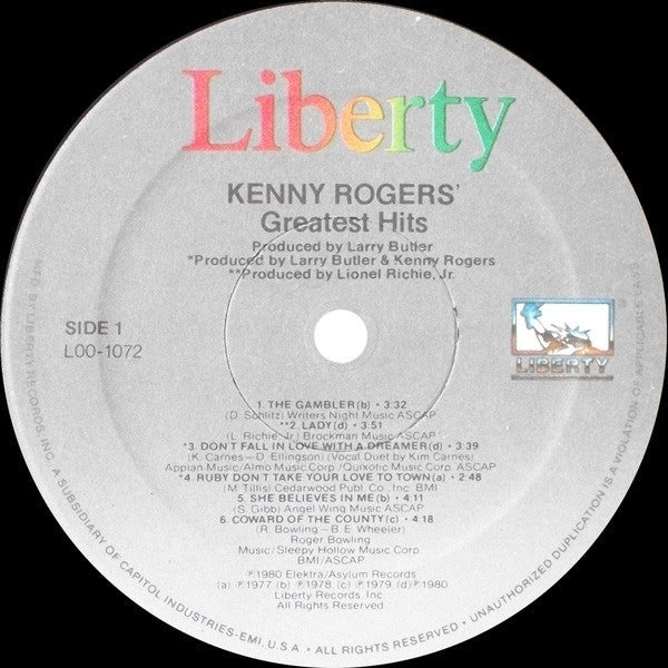 Kenny Rogers : Greatest Hits (LP, Comp)
