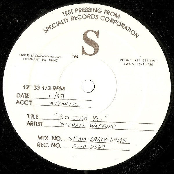 Michael Watford : So Into You (12", TP)