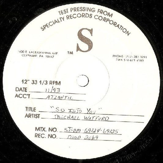 Michael Watford : So Into You (12", TP)