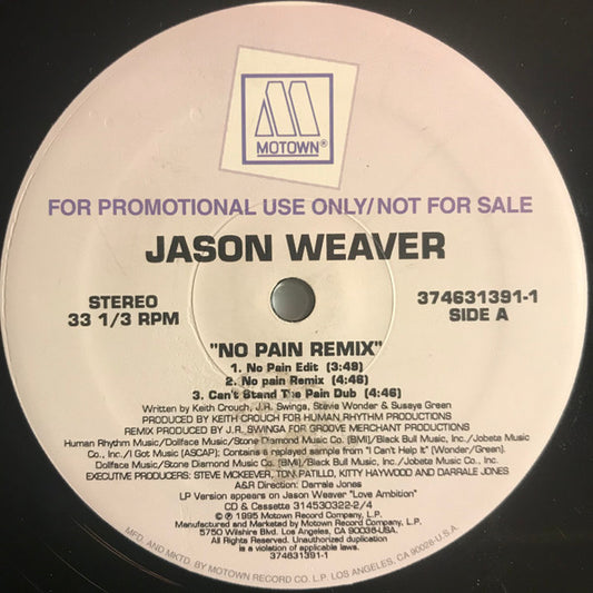 Jason Weaver : No Pain Remix (12", Single, Promo)