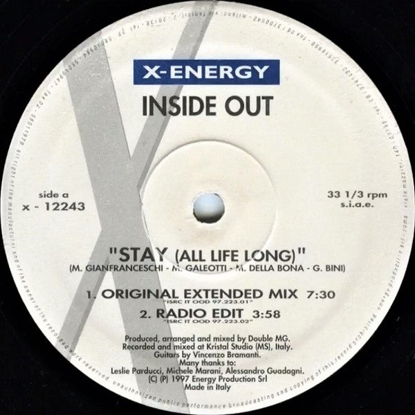 Inside Out : Stay (All Life Long) (12")