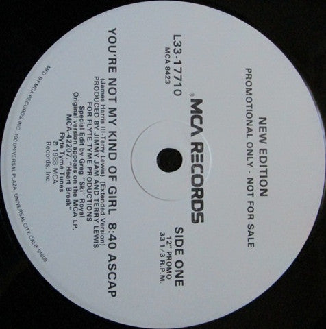 New Edition : You're Not My Kind Of Girl (12", Single, Promo)