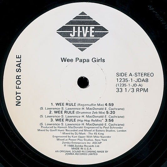 Wee Papa Girl Rappers : Blow The House Down / Wee Rule (12", Promo)
