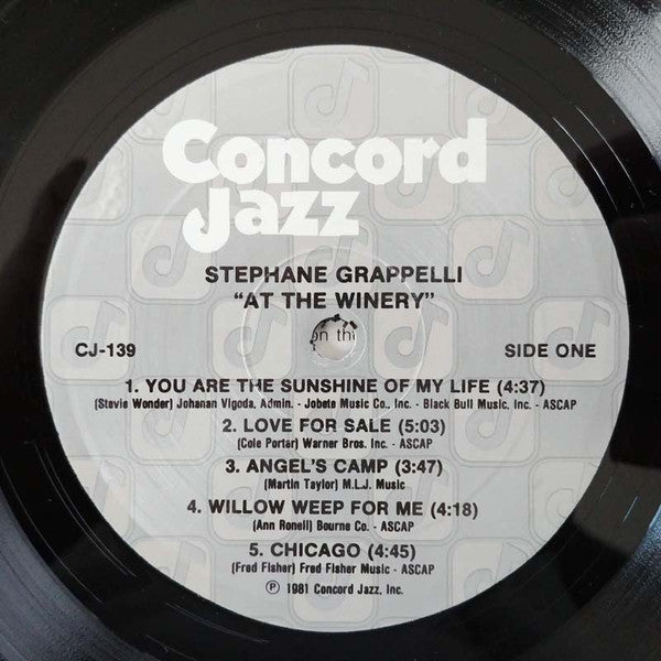 Stéphane Grappelli : At The Winery (LP, Album)
