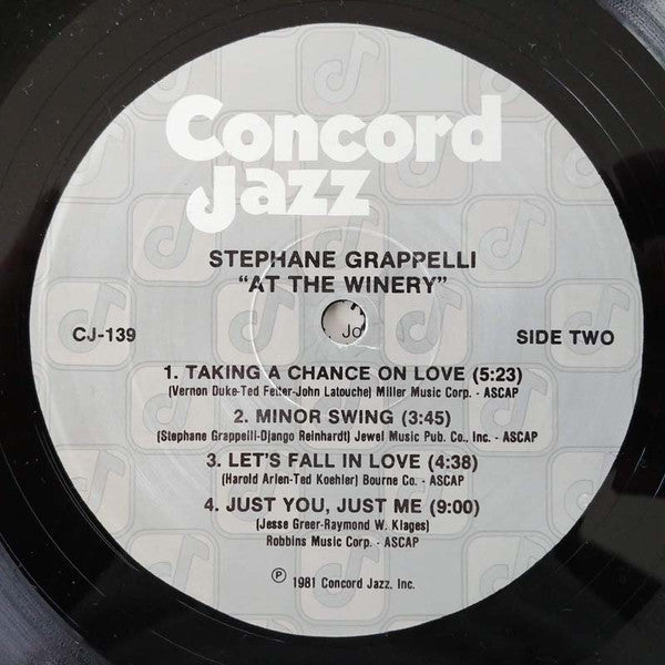 Stéphane Grappelli : At The Winery (LP, Album)