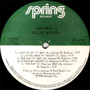 Millie Jackson : I Had To Say It (LP, Album)