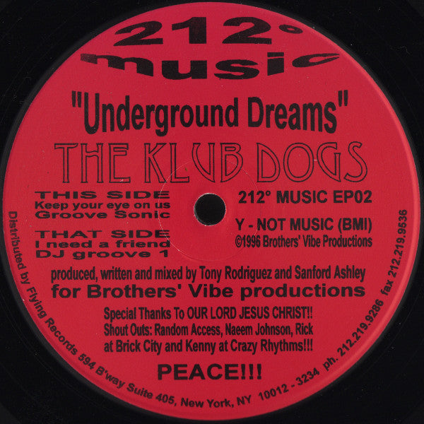 The Klub Dogs : Underground Dreams (12", EP)