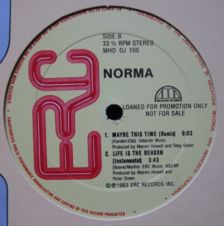 Norma Lewis : Life Is The Reason (12", Promo)