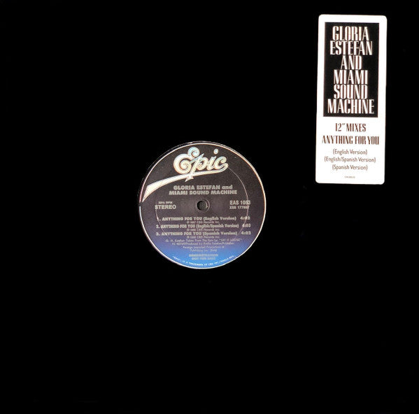 Miami Sound Machine : Anything For You (12", Single, Promo)