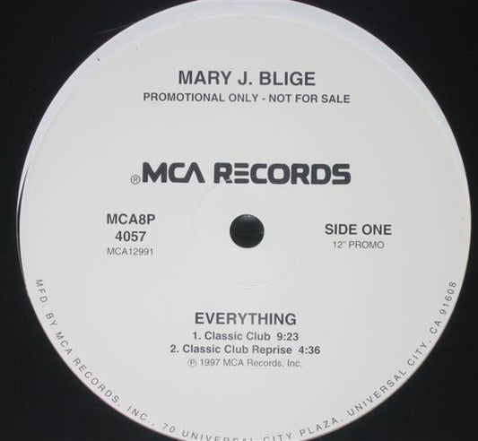 Mary J. Blige : Everything (12", Promo)