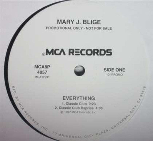 Mary J. Blige : Everything (12", Promo)