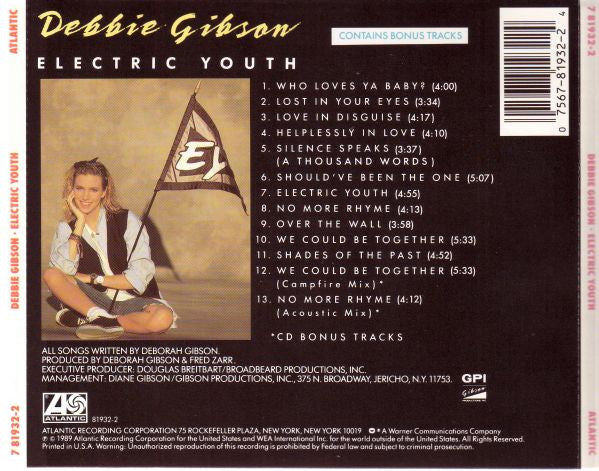 Debbie Gibson : Electric Youth (CD, Album)