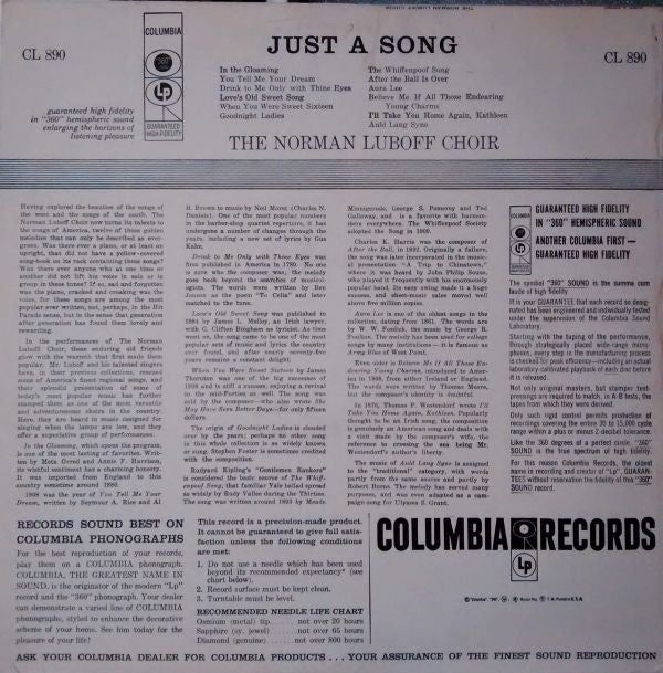 Norman Luboff Choir : Just A Song... (LP, Album)