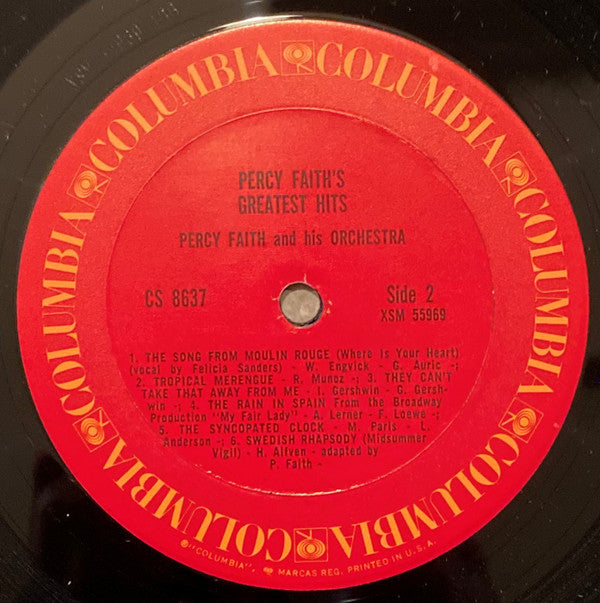 Percy Faith : Percy Faith's Greatest Hits (LP, Comp, RE, Ter)