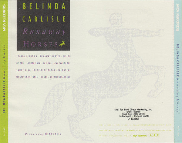 Belinda Carlisle : Runaway Horses (CD, Album, Club)