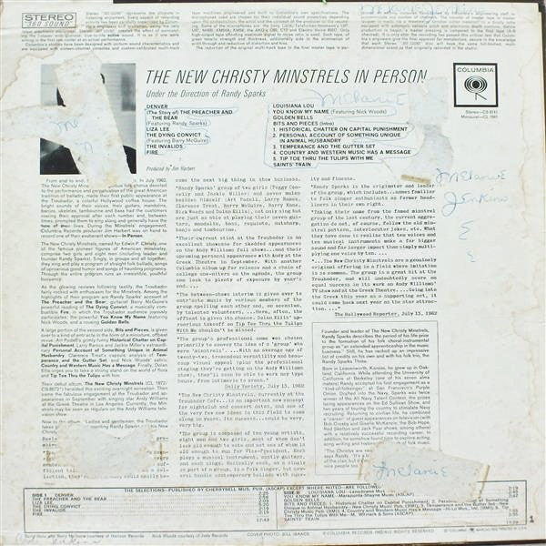 The New Christy Minstrels : In Person (LP, Album, Pit)