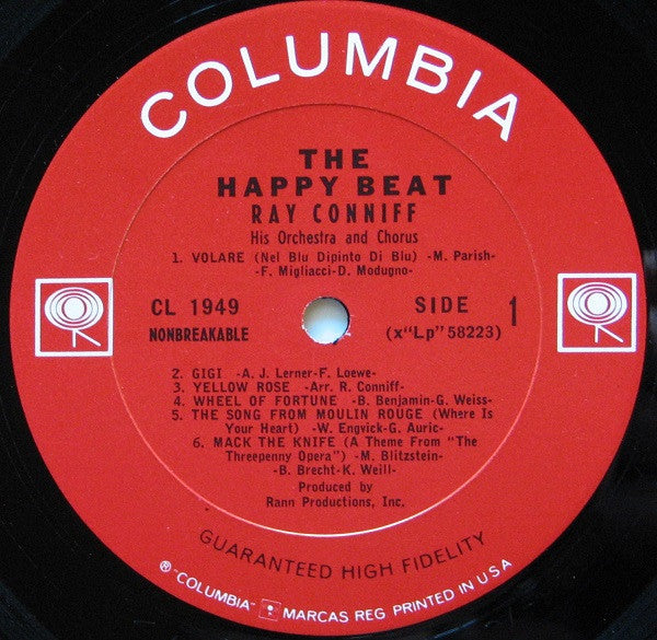 Ray Conniff And His Orchestra & Chorus : The Happy Beat (LP, Album, Mono, Pit)