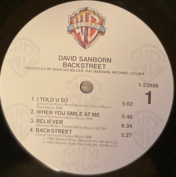 David Sanborn : Backstreet (LP, Album, Jac)