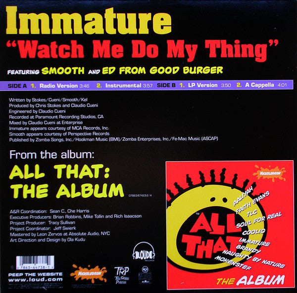 Immature Featuring Smooth (4) And Ed From Good Burger : Watch Me Do My Thing (12", Single)