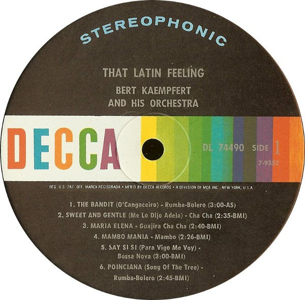 Bert Kaempfert & His Orchestra : That Latin Feeling... (LP, Album, M/Print, RP)