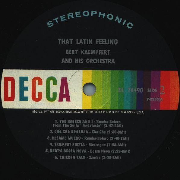 Bert Kaempfert & His Orchestra : That Latin Feeling... (LP, Album, M/Print, RP)