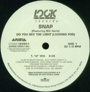 Snap! Featuring Niki Haris : Do You See The Light (Looking For) (12")