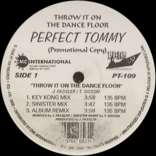 Perfect Tommy : Throw It On The Dance Floor (12", Promo)