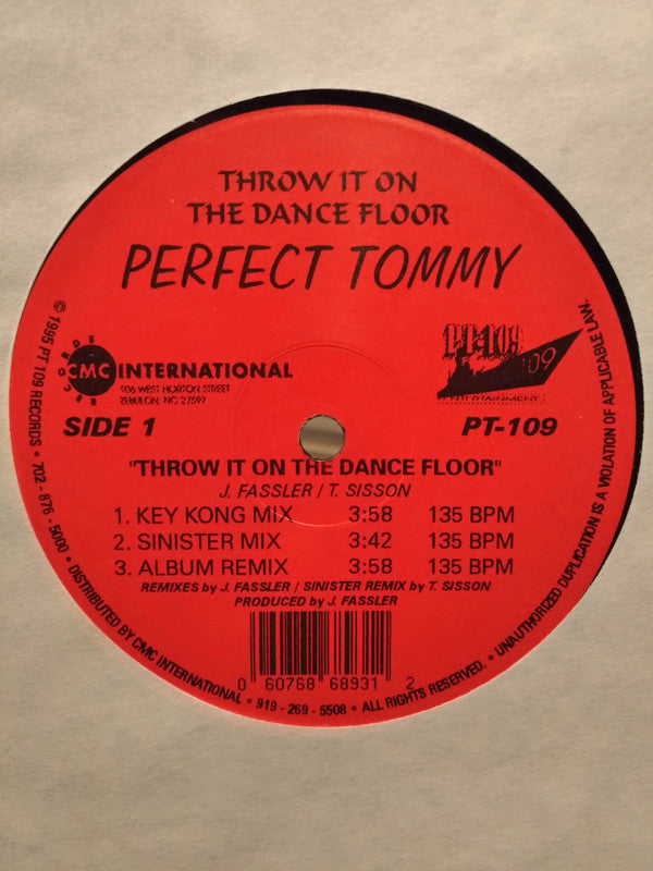 Perfect Tommy : Throw It On The Dance Floor (12", Promo)