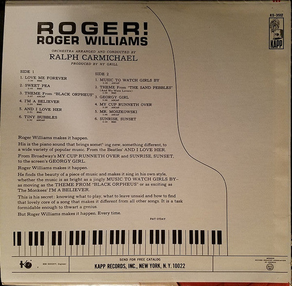 Roger Williams (2) : Roger! (LP, Album)