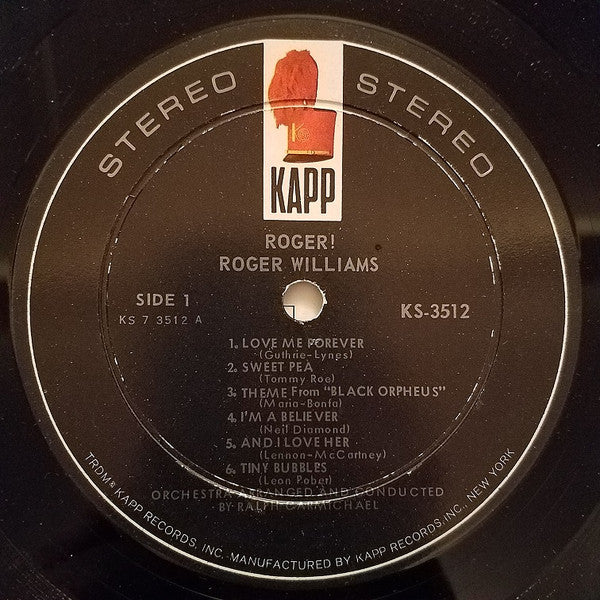 Roger Williams (2) : Roger! (LP, Album)
