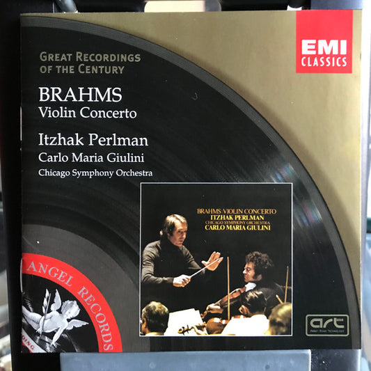Johannes Brahms : Itzhak Perlman - The Chicago Symphony Orchestra - Carlo Maria Giulini : Violin Concerto (CD, Album, Club, RE, RM)
