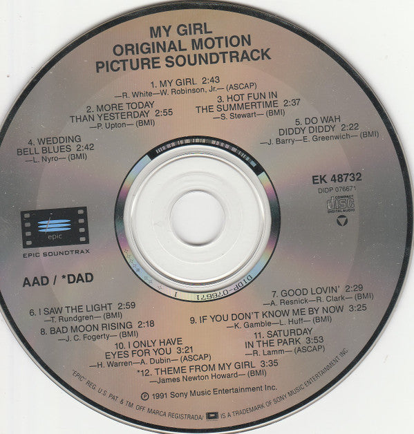 Various : My Girl (Original Motion Picture Soundtrack) (CD, Comp)